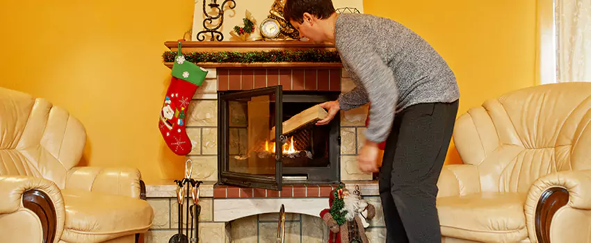 Rusted Metal Fireplace Restoration in Augusta, Maine
